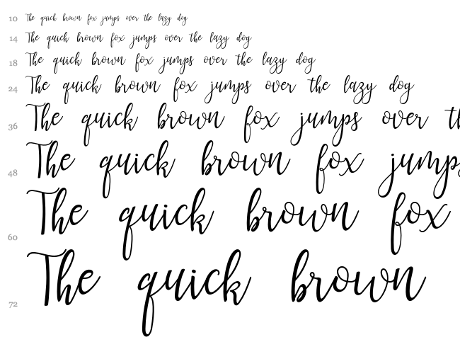 Lanara Script font waterfall
